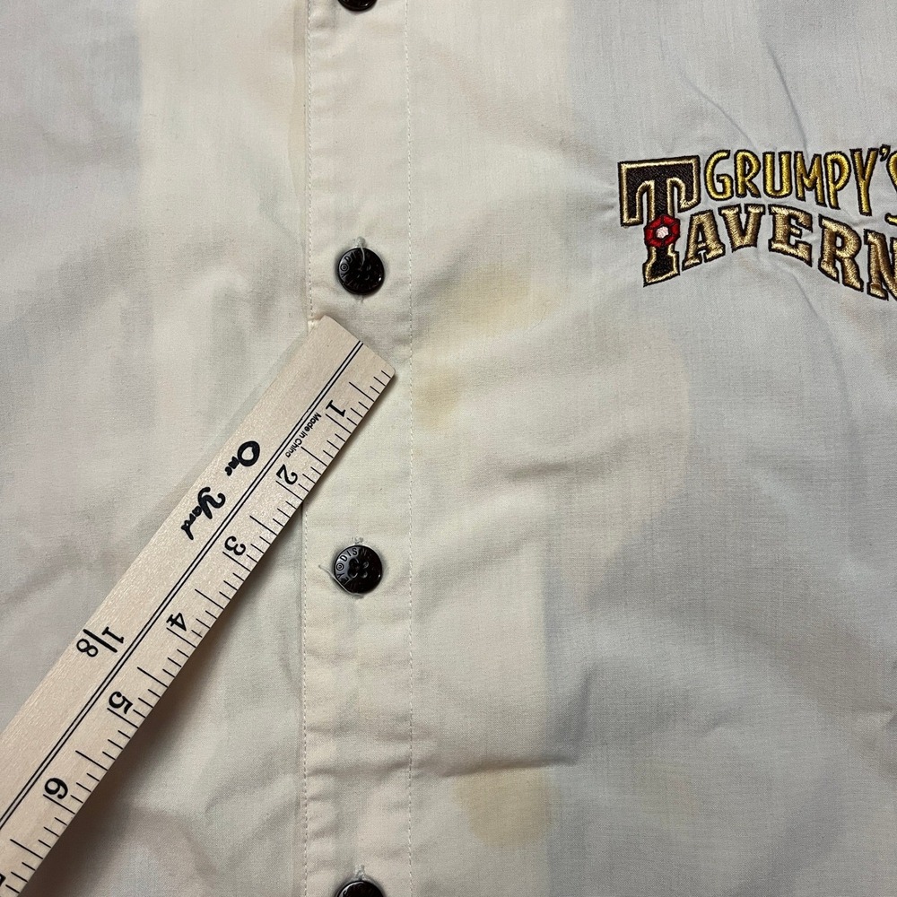 Disney Button‎ Down Mens XXL Brown Grumpys Tavern Bowling Shirt Short Sleeve - Picture 5 of 15